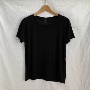 Forever 21 Black Ribbed Relaxed Fit T-Shirt